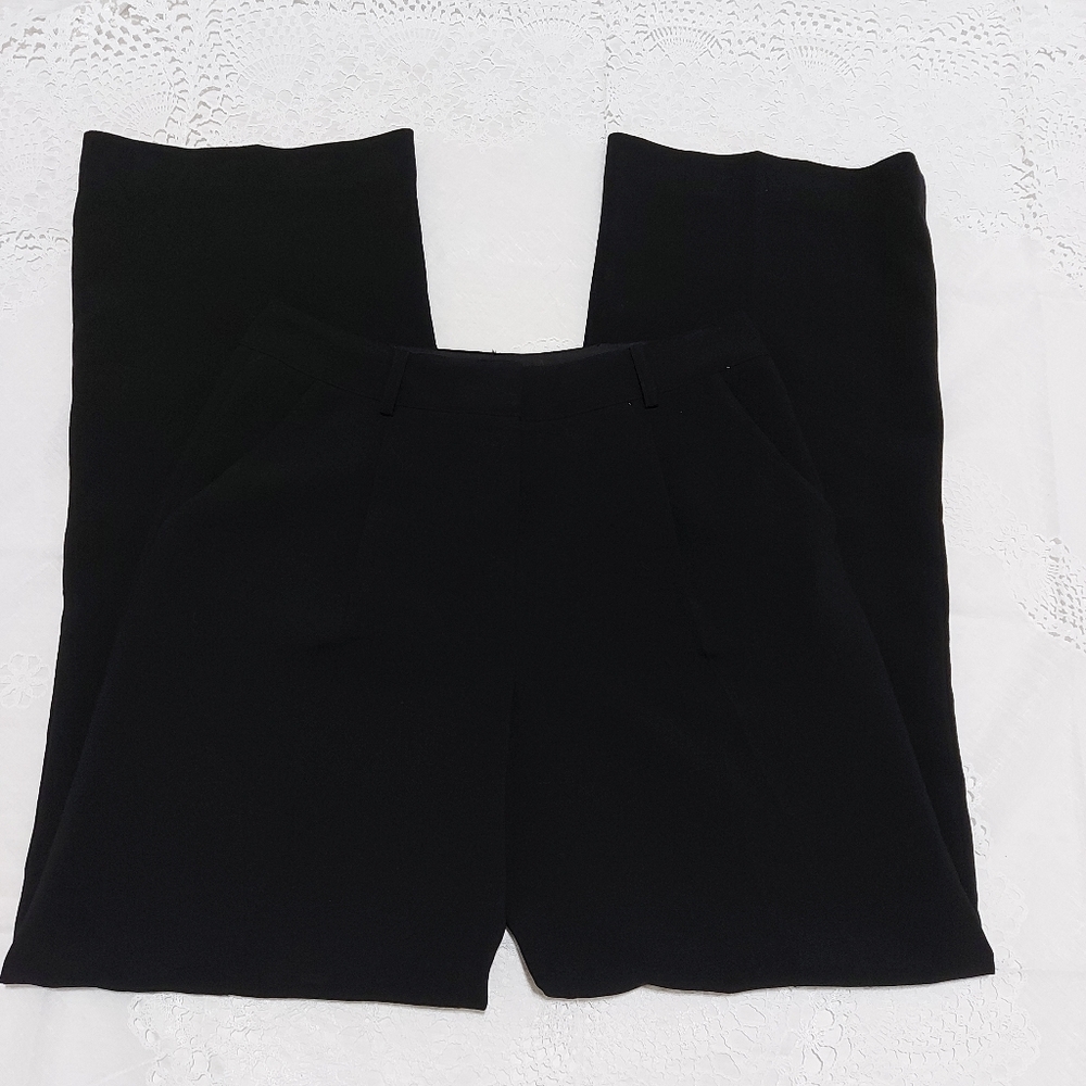 Kate Hill High Rise Wide Leg Black Dress Pants
